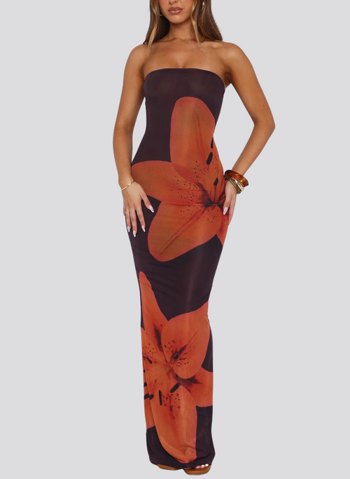 ROBE BANDEAU LONGUE BLOSSOM PETAL