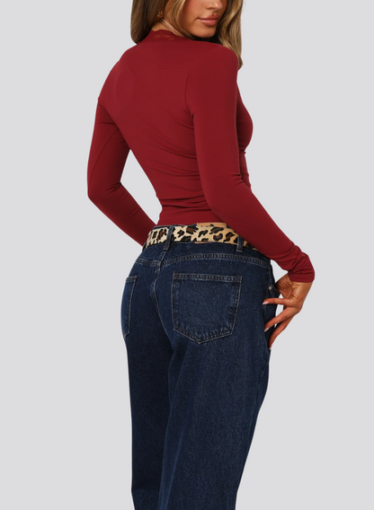 TOP MANCHES LONGUES AVEC DÉTAIL EN DENTELLE