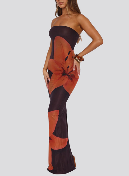 ROBE BANDEAU LONGUE BLOSSOM PETAL