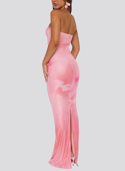 ROBE BANDEAU LONGUE BLOSSOM PETAL